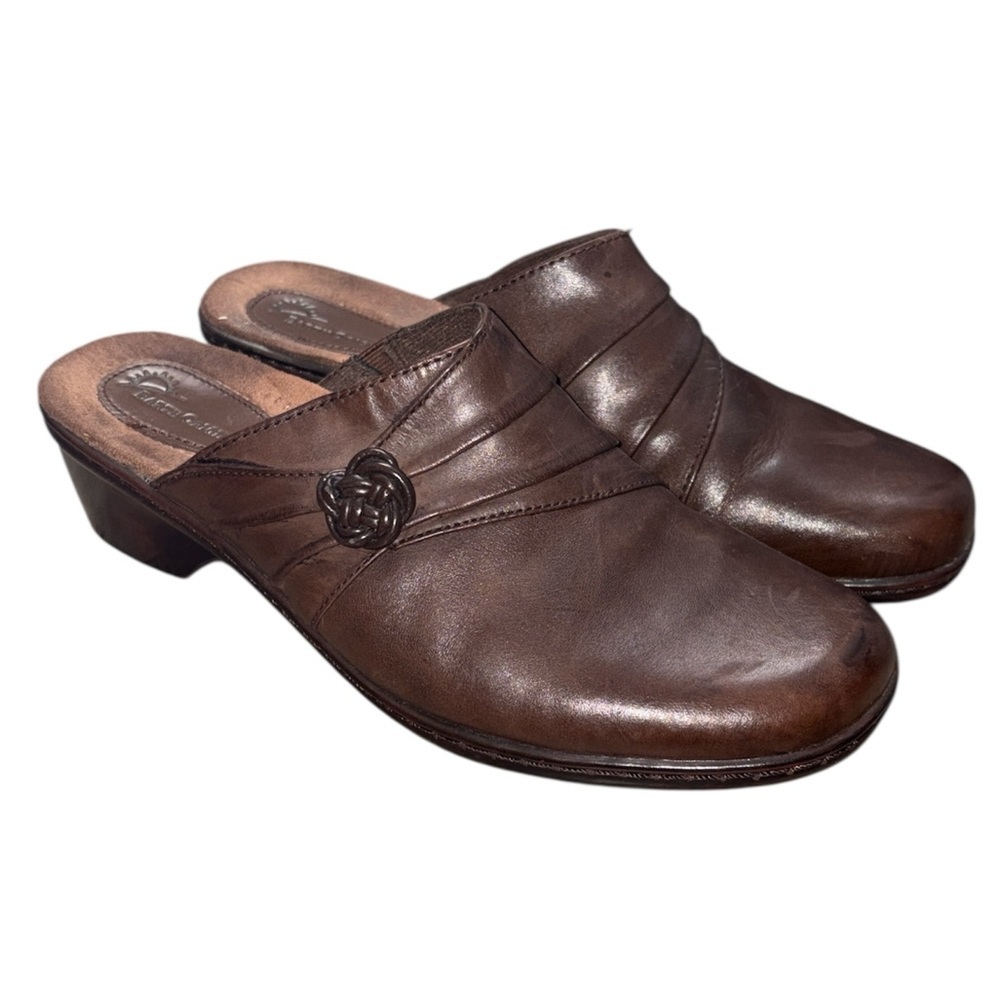 Earth‎ Origins Reverie Leather Upper Brown Slip-On Clogs Mules Women’s Size 10M